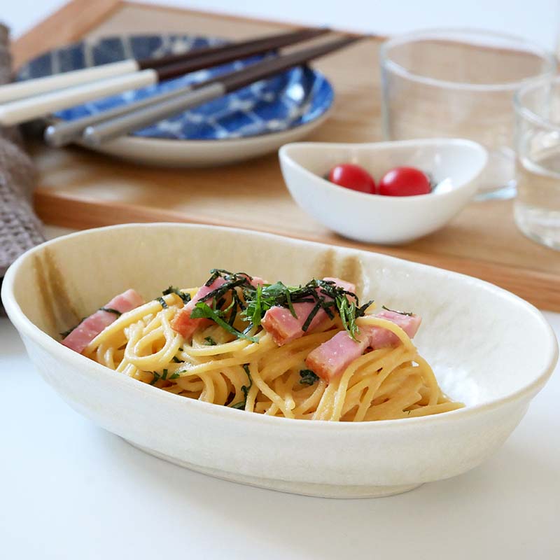 和食器ギフト 楕円パスタ・カレー皿 トリオセット Wabisabi 箱入り