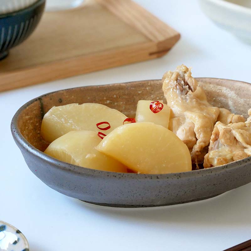 和食器ギフト 楕円パスタ・カレー皿 トリオセット Wabisabi 箱入り
