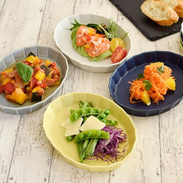 しのぎ お花のオーバルボウル大 19cm