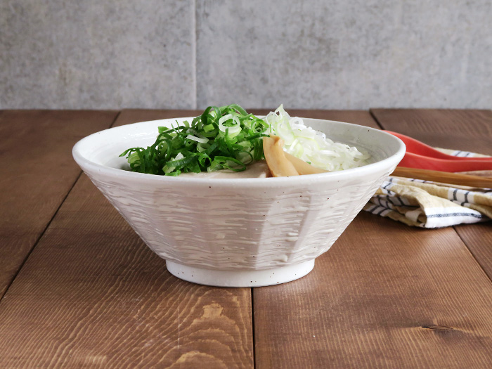 手書き刷毛目丼ぶり 3点セット どんぶり 粉引 しのぎ刷毛目 6.3ラーメンどんぶり（19.7cm）丼ぶり 丼