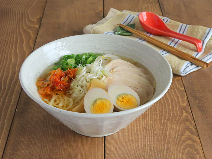 粉引 しのぎ刷毛目 6.8ラーメンどんぶり（21.7cm）丼ぶり 丼 和食器