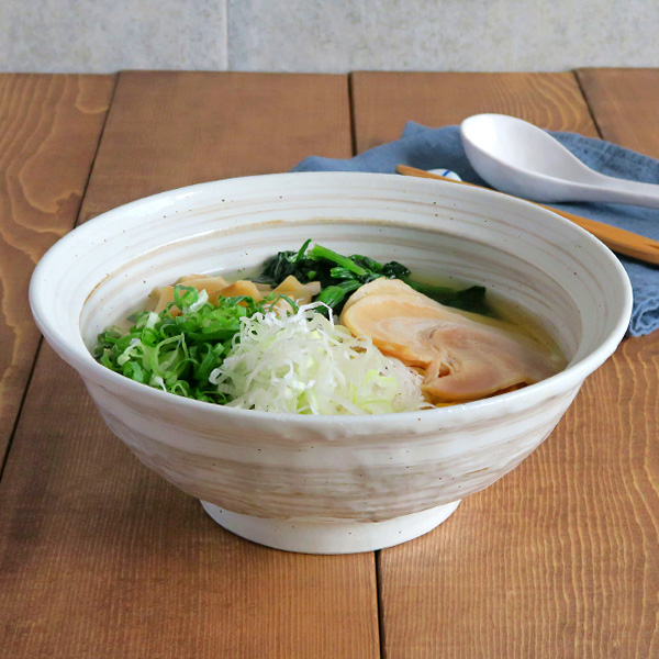 蓋つき丼ぶり椀 8客セット 刷毛目模様 和食器 刷毛目粉引 6.8寸ラーメン丼どんぶり 丼ぶり ラーメンどんぶり 和食器