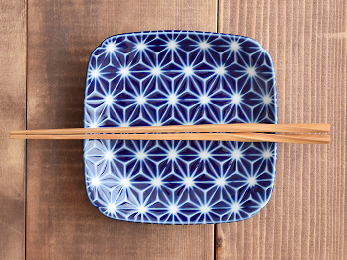 角皿 14cm 瑠璃和もよう 和食器 取り皿 中皿 プレート お皿 デザート皿