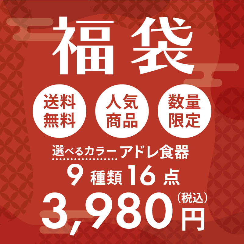 2025年福袋 選べるカラー！アドレ食器16点セット