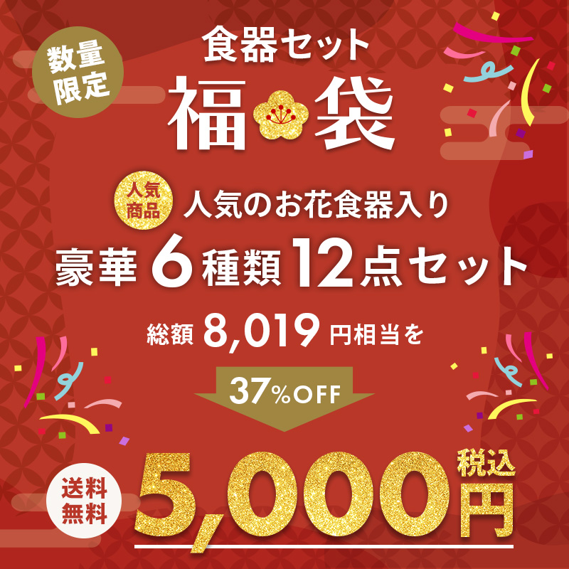 2025年福袋 人気のお花食器入り12点セット