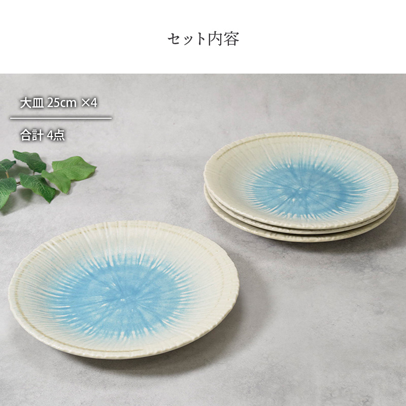 大皿 25cm 4枚セット 雫 和食器 セット内容