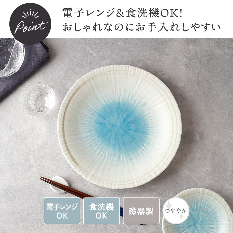 大皿 25cm 4枚セット 雫 和食器 シリーズのコーディネート