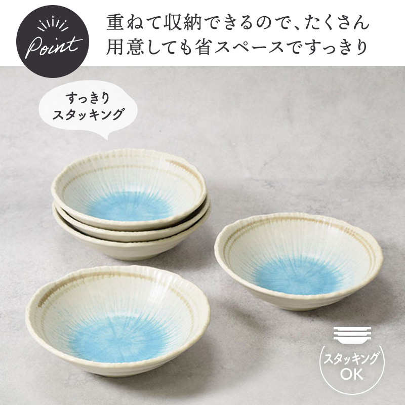 大皿 ＆取り鉢 2人用 4枚セット 2サイズ×各2枚 雫 和食器 割引セット