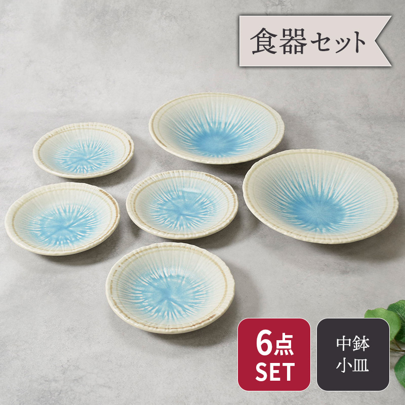 多用鉢 ＆取り皿 4人用 合計6点セット 雫 和食器 割引セット 送料無料