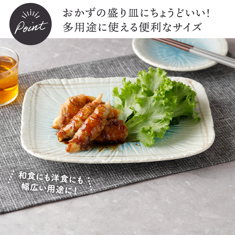 盛皿 ＆ 焼物皿 2人用 4枚セット 2サイズ×各2枚 雫 和食器 サイズ感