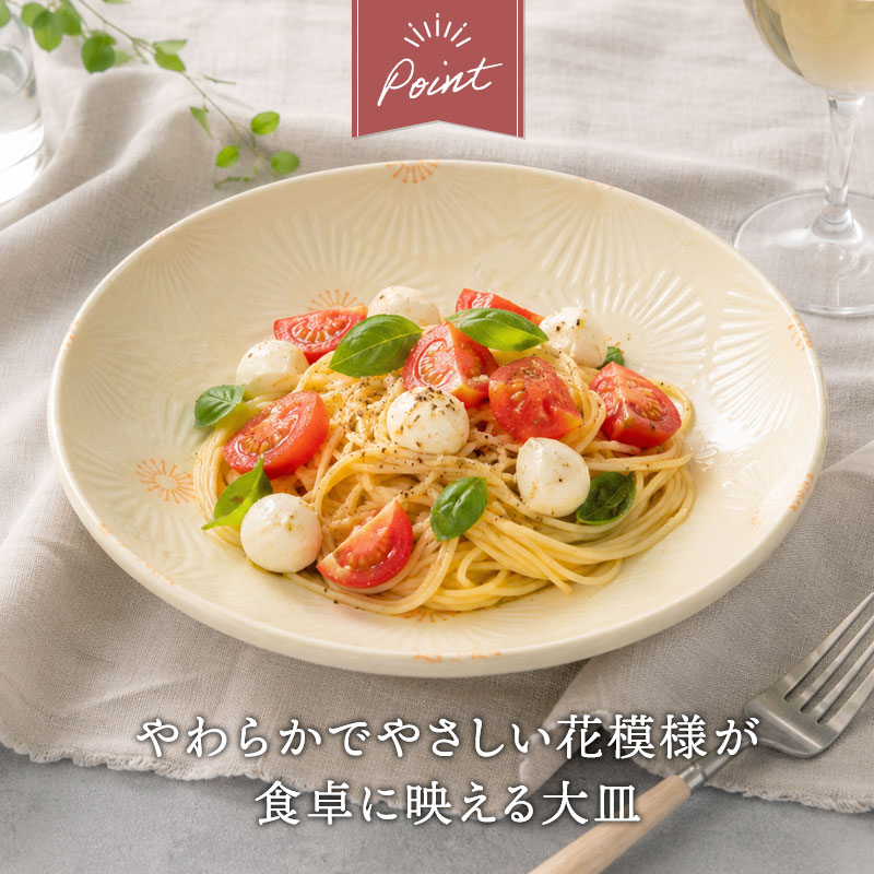 パスタ・カレー皿 21.5cm 4点セット ピュアハート デザインと使い方