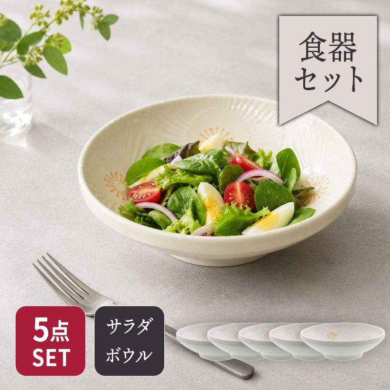 サラダボウル 15cm 5点セット ピュアハート セット 美濃焼
