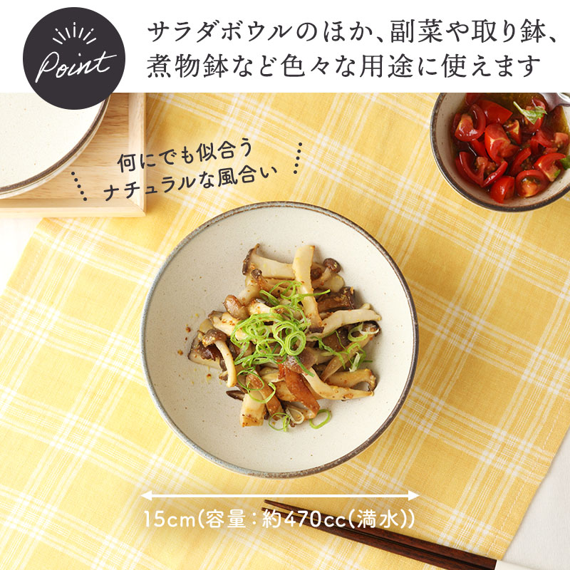 サラダボウル 15cm 5点セット Creteクレタタ