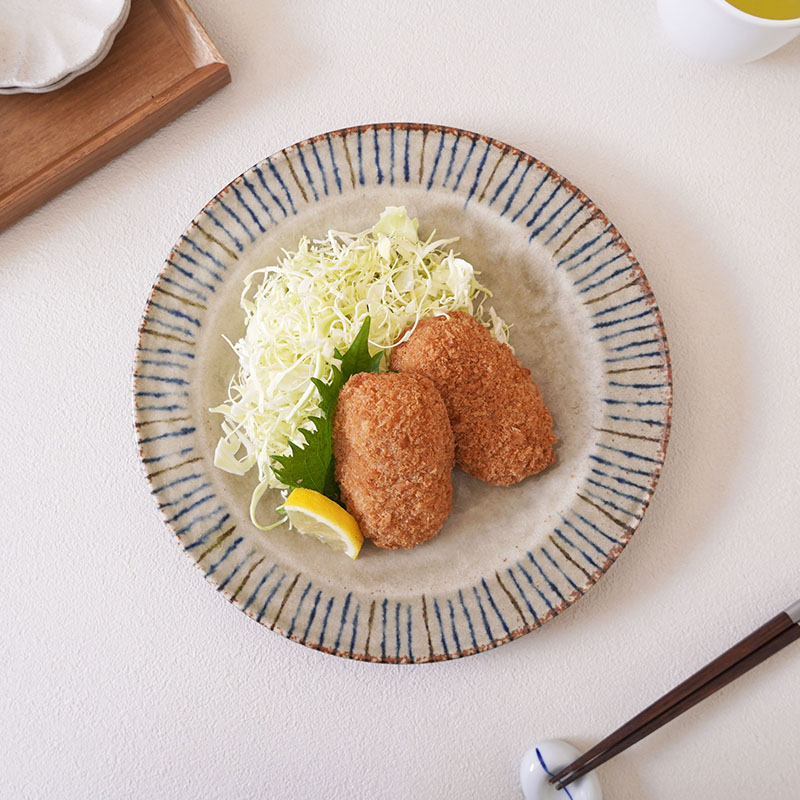 リム型プレート 大 24.5cm 4点セット 松葉 送料無料 