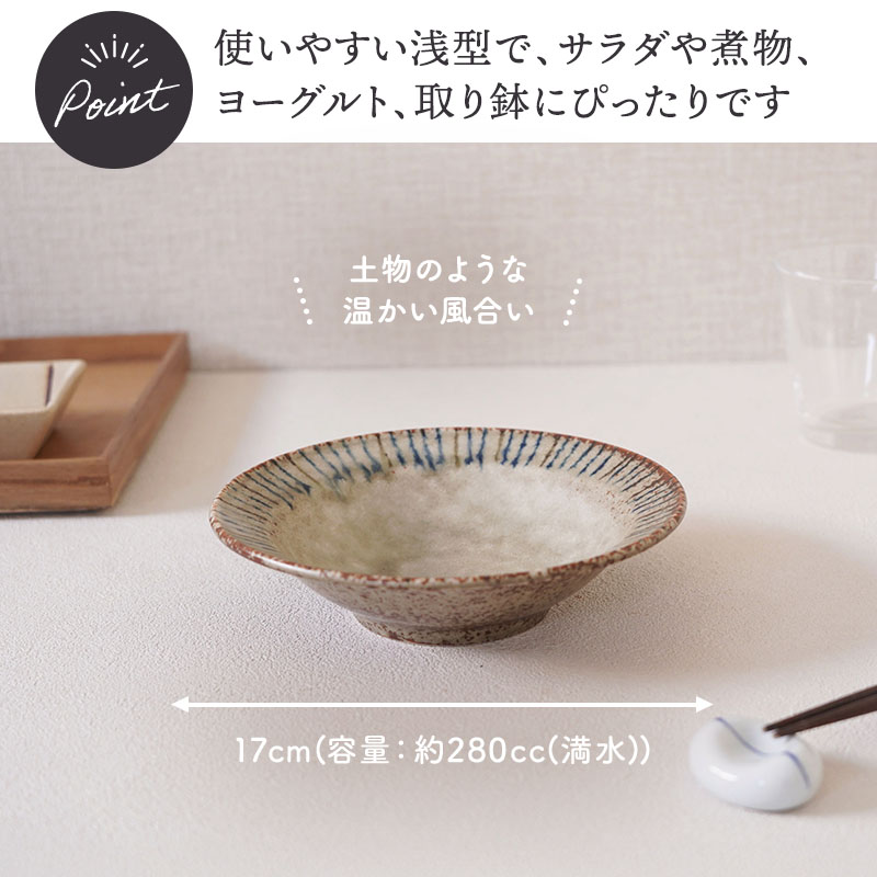 リム型ボウル 中 17.5cm 5点セット 松葉