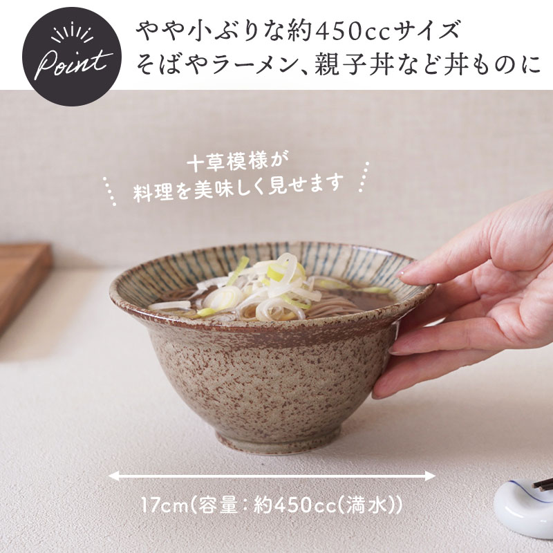 リム型どんぶり 17cm 4点セット 松葉