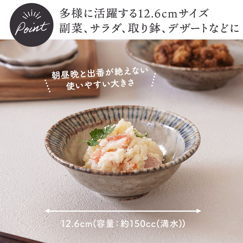 リム型ボウル 小 12.6cm 5点セット 松葉