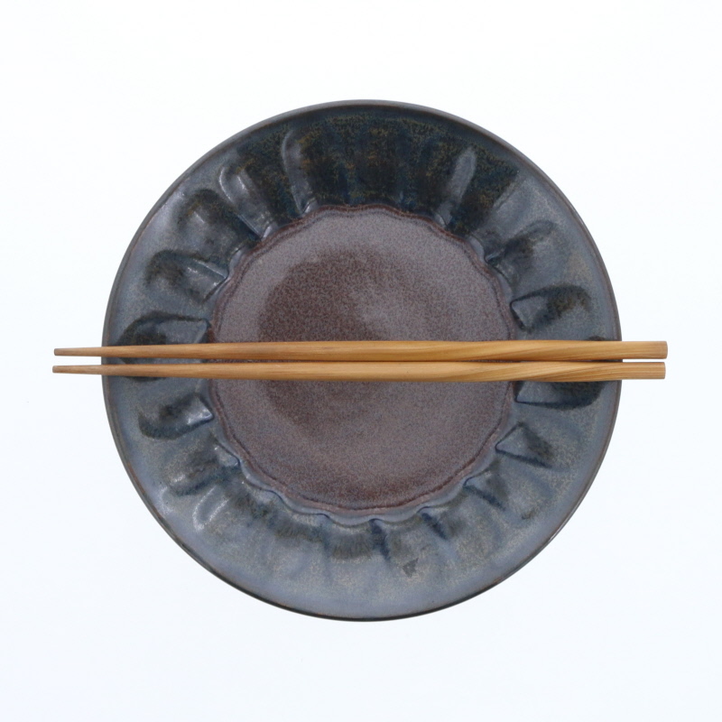深皿 19.5cm 4点セット 紫煌 しこう しのぎ型 デザインと使い方