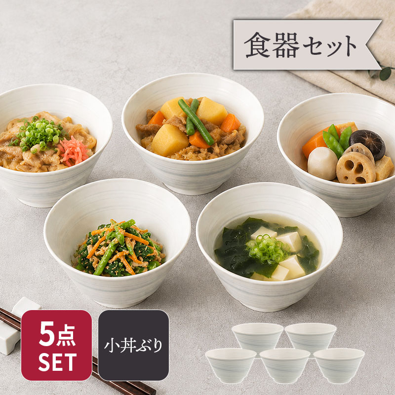 小丼ぶり 13cm 5人用 5点セット 昇仙 セット 美濃焼