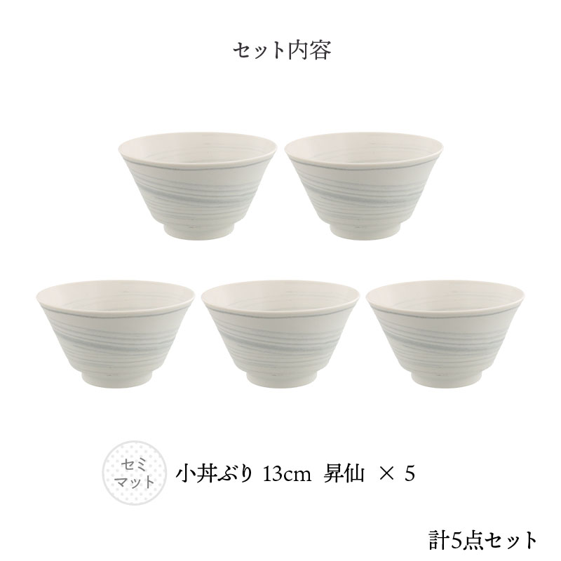 小丼ぶり 13cm 5人用 5点セット 昇仙 セット内容