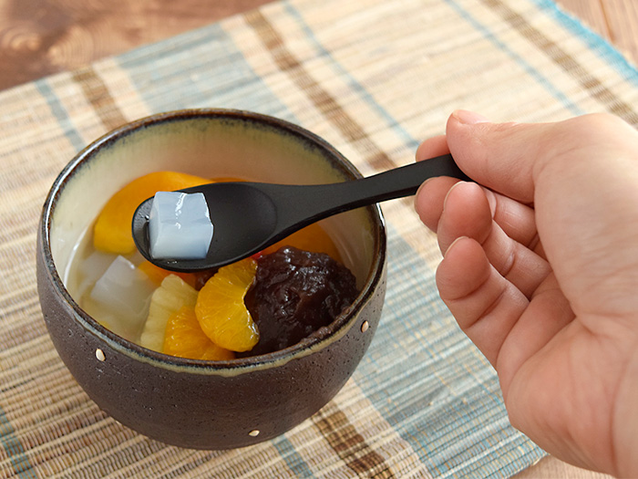 楕円（黒）　スプーン