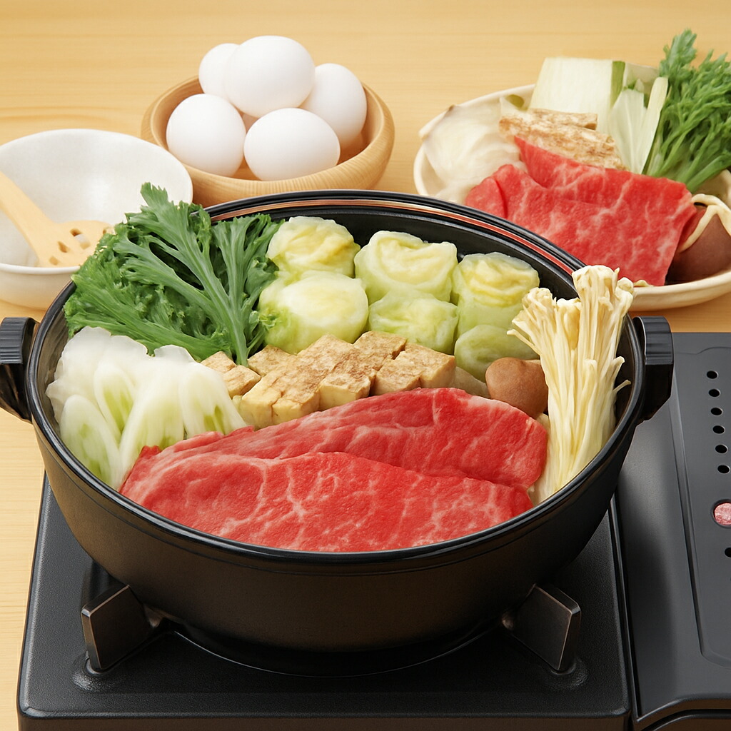 南部鉄器 すき鍋 南部鉄器 六つアラレ すき焼鍋 24cm 【OIGEN 作】 IH調理器 伝統工芸品