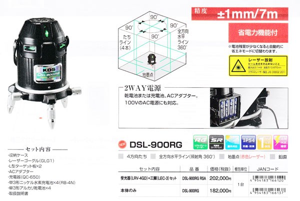ムラテックKDS ムラテックKDS DSL-900RG グリーンレーザー墨 ムラテックKDS ムラテックKDS DSL-900RG グリーンレーザー墨