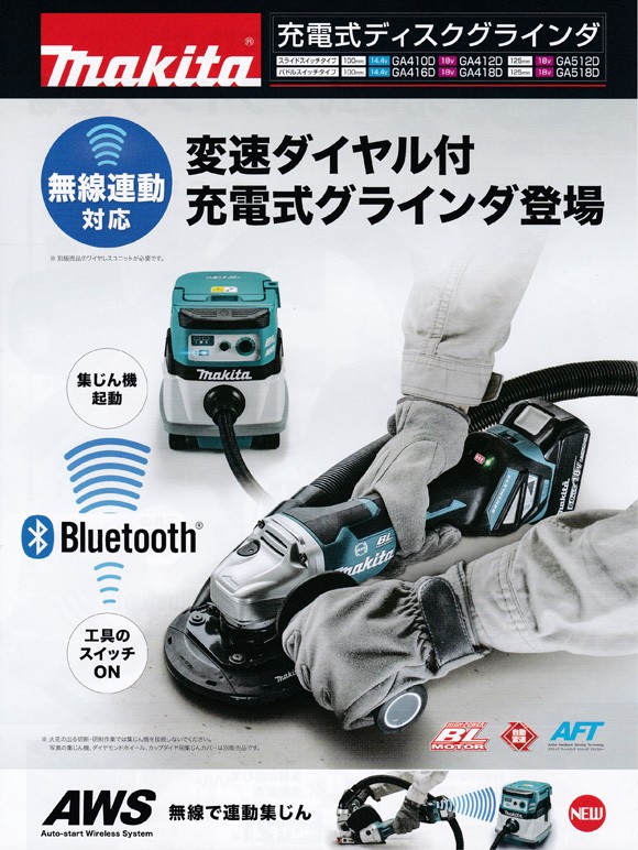 マキタ（makita） GA512DZ 充電式ディスクグラインダ 125mm・18V・本体