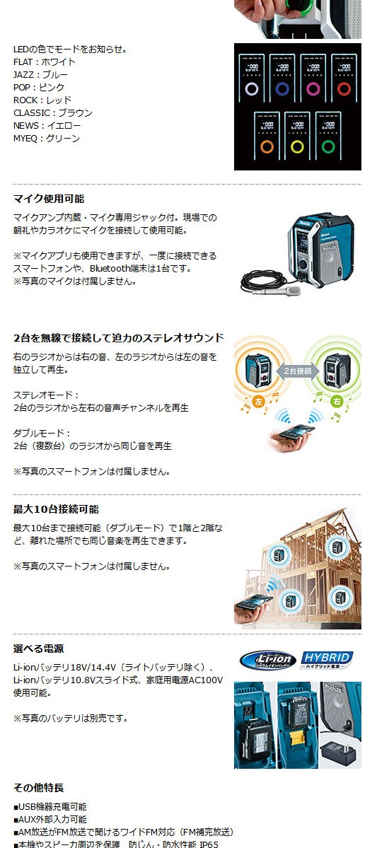 MV021 超美品 使用少 マキタ 充電式ラジオ MR113 本体のみ バッテリー