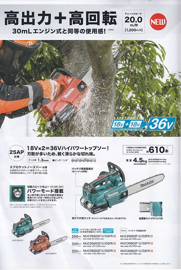 ぷち様専用】新品 マキタ 充電式チェンソー MUC353D (本体のみ)-