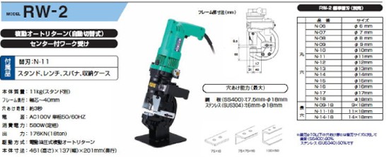 亀倉精機(kamekura)電動油圧式ポートパンチャーRW-2 : rw-2 : 職人ジャパン - 通販 - Yahoo!ショッピング