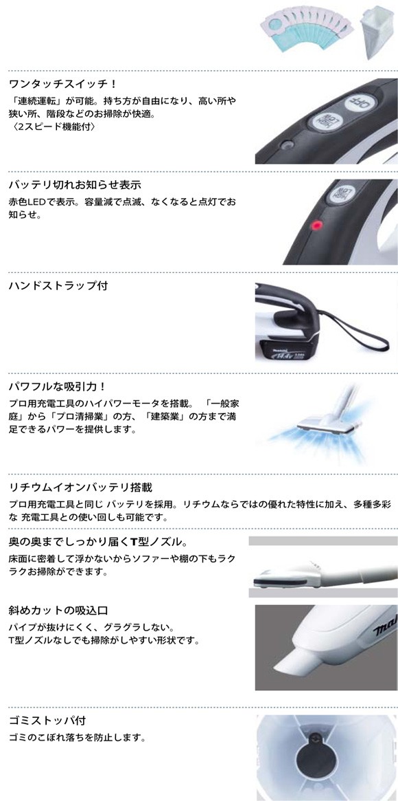 【即日発送！】マキタ充電式クリーナCL142FDZW 楽天市場】マキタ 掃除機 makita CL142FDZW 本体のみ [充電式
