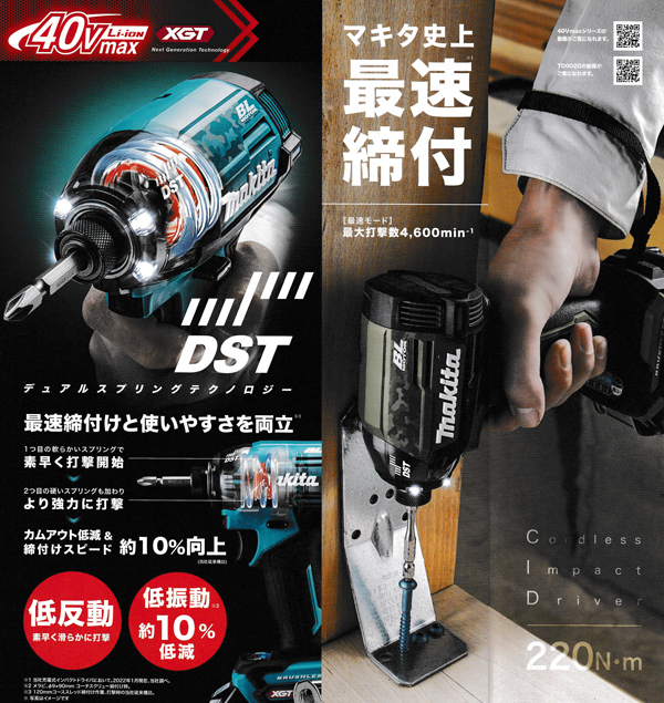 マキタ 40v充電式インパクトドライバーTD002GDXFY TD002GDXFY 40Vmax 充電式インパクトドライバ マキタ 2.5Ah