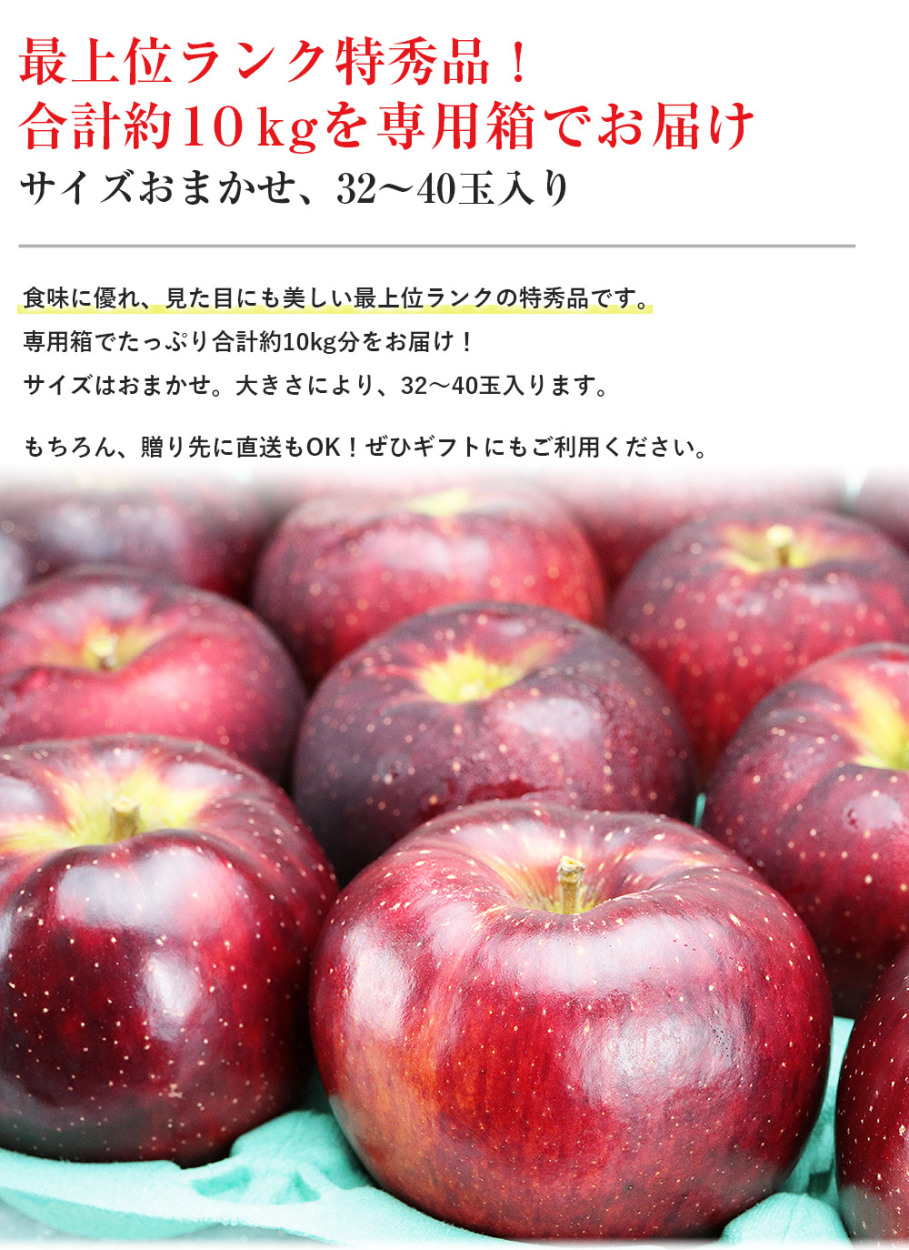 りします】 りんご 10kg 秋映 あきばえ 長野県産 特秀 32〜40玉 ギフト りんご 三兄弟 リンゴ 林檎 冷蔵便 同梱不可  指定日不可：食の達人お取り寄せグルメ たっぷり - shineray.com.br