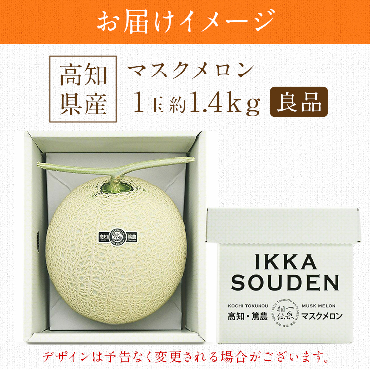 マスクメロン ギフト 高級 1玉 1.4kg 良品 産地直送 高知県産 贈答用