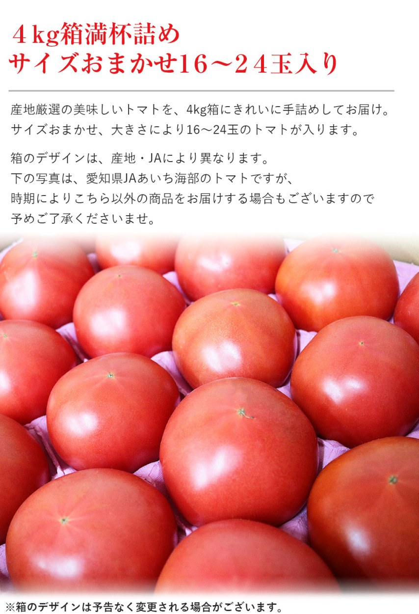 トマト 国産 4kg箱 16〜24玉 産地厳選 産地おまかせ 冷蔵便 同梱不可 指定日不可 :ysi-123:泉果通販ヤフー店 - 通販 -  Yahoo!ショッピング