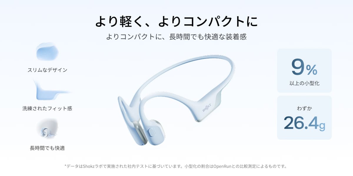 Shokz（ショックス） 【公式】Shokz OpenRun Air2 骨伝導イヤホン 軽量