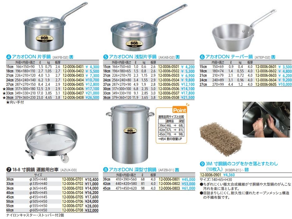 アカオDON 浅型片手鍋 36cm 業務用調理道具のネット販売店の説明