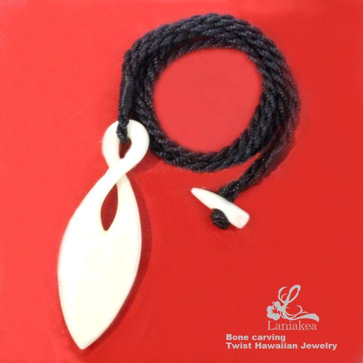 ハワイアンジュエリー ボーンカービング ネックレス ツイスト