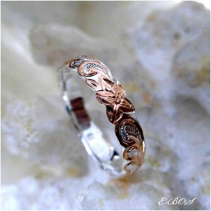 ハワイアンジュエリー リング 指輪 ピンキーリング プルメリア