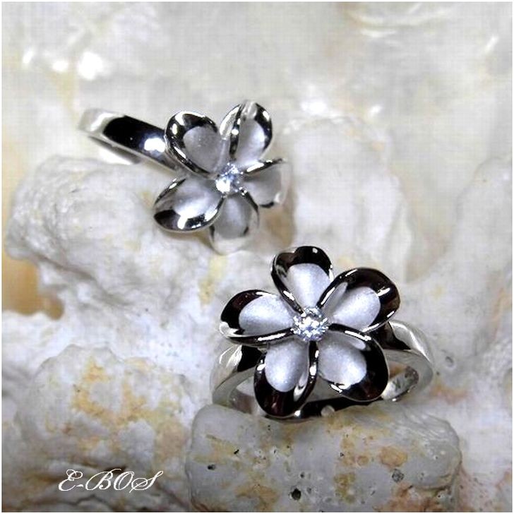 ハワイアンジュエリー リング 指輪 プルメリア 一輪 (15mm径