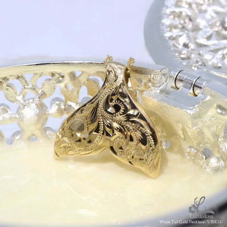 ハワイアンジュエリー ネックレス 手彫り ホエールテール ペンダント