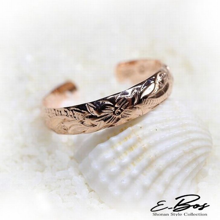 ハワイアンジュエリー トゥーリング K14ピンクゴールドGP E-BOS