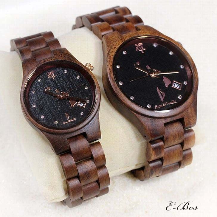 【 Collection】Made in ハワイ コアウッドアルバム ハワイアンジュエリー コア ウオッチ ペア 腕時計 Bean