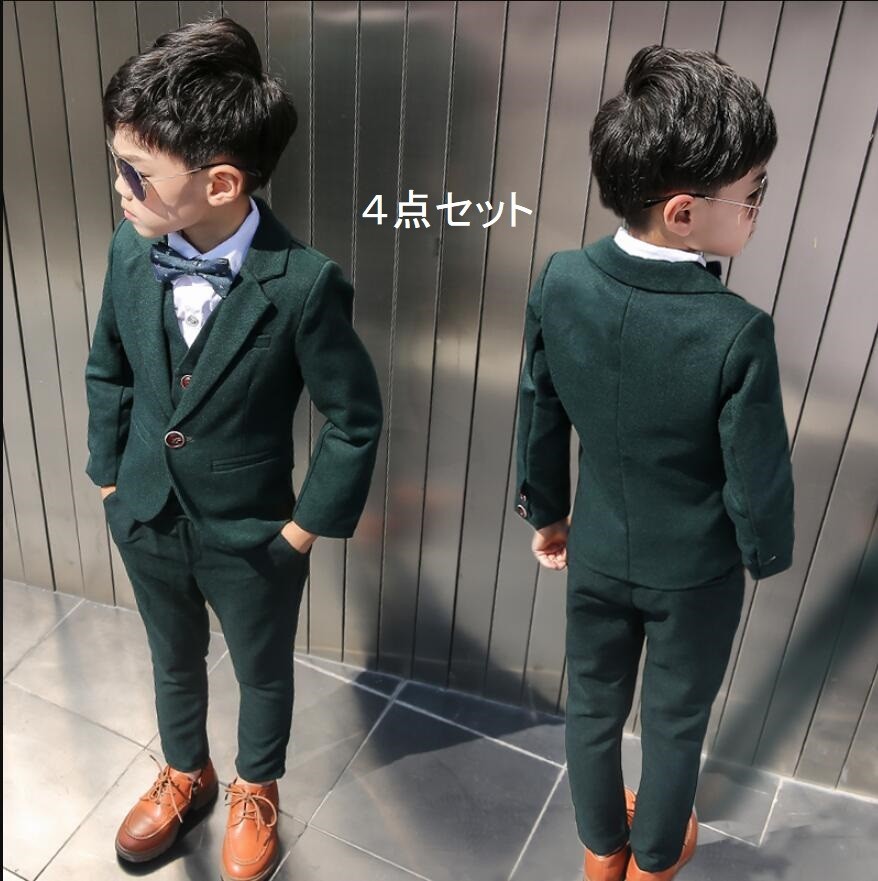 男の子スーツ 4点セット 子供服スーツ フォーマル 入学式 上下セット