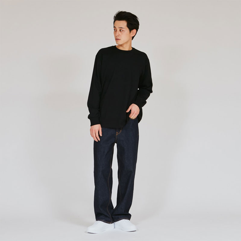 Hanes（ヘインズ） メンズ T-SHIRTS KURO クルーネックロングスリーブT