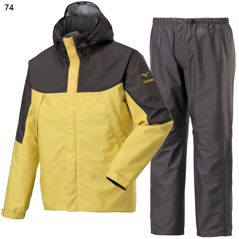 送料込み 未使用 ミズノ レインスーツ L　上下セット 収納袋付き MIZUNO（ミズノ） 上下セット メンズ 耐水素材 ベルグテックEXストーム