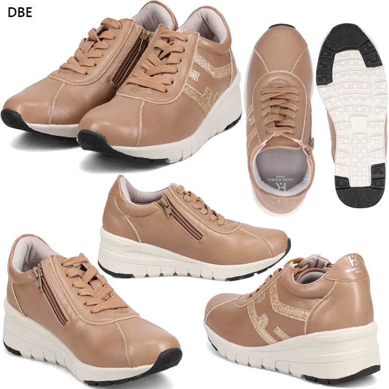 ボロ靴 HIROKO KOSHINO FEMME お洒落ウォーキングシューズ HRL3005(23.0 BLACK