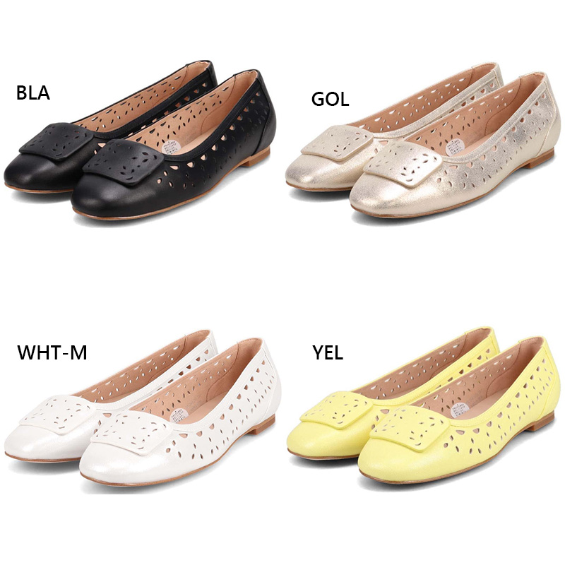 2E相当 モデロ レディース バックル付き スクエアバレエシューズ 靴 シューズ カジュアル おしゃれ ホワイト 白 ブラック 黒 イエロー ゴールド 黄色 送料無料 MODELLO DML3101 MODELLO（モデロ） 2E相当 レディース バックル付き スクエアバレエ