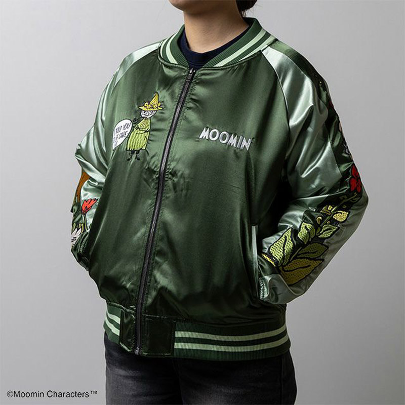 ポ*チ様 丸眞(マルシン) ムーミン スカジャン/スナフキン (L) キャラジャン charajan 丸眞 メンズ レディース ムーミン スカジャン